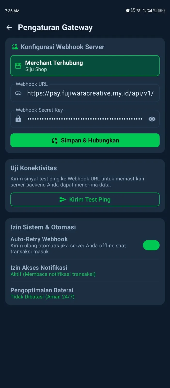 Screenshot FCGateway - Android Real-Time Bank & QRIS Notification Forwarder - #3